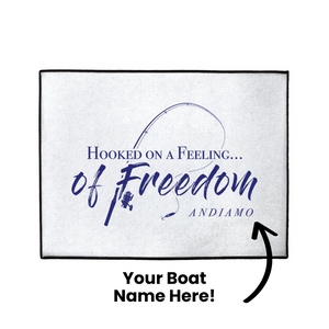 Custom Hooked on Freedom Dock Mat