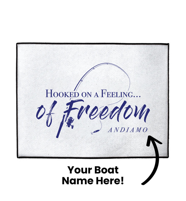 Custom Hooked on Freedom Dock Mat