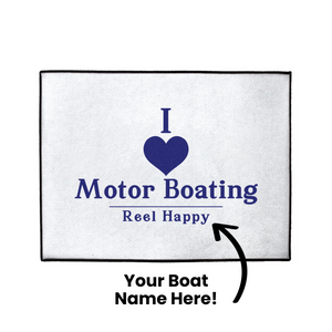 Custom I Love Motor Boating Dock Mat