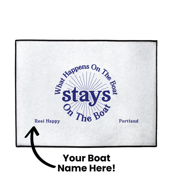 Custom What Happens On The Boat Stays On The Boat Dock Mat