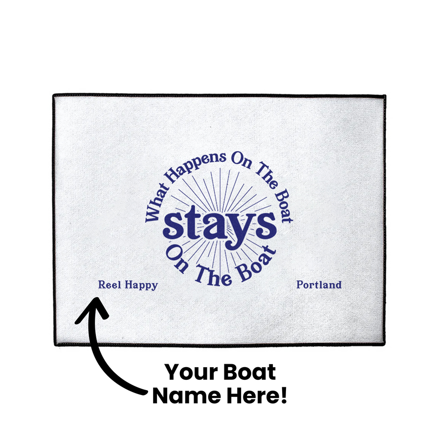 Custom What Happens On The Boat Stays On The Boat Dock Mat