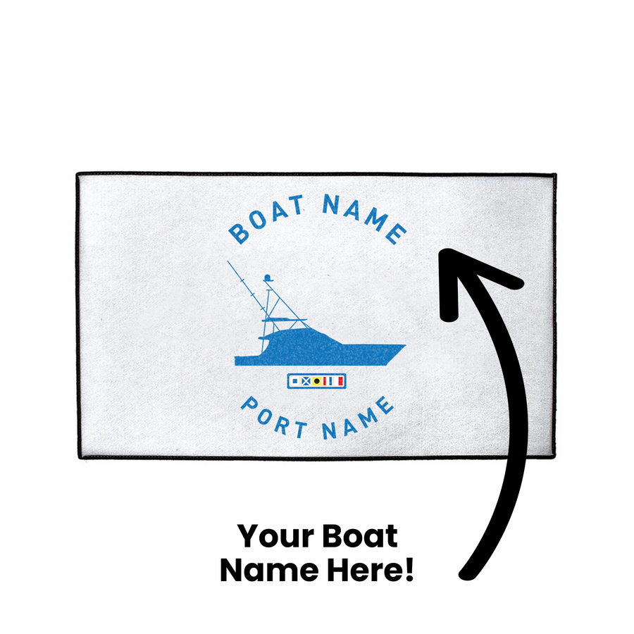 Personalized Boat Silhouette Indoor/Outdoor Dock Mat