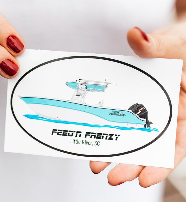 Custom Oval Boat Stickers
