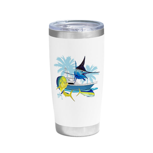 Guy Harvey Blue Marlin & Mahi Tuna Custom 20 oz. Stainless Steel Boat Tumbler