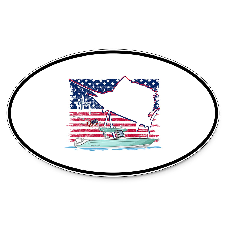 Guy Harvey Glory Sails Custom Oval Boat Stickers