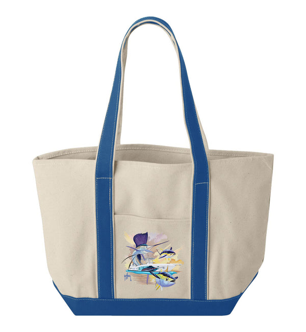Guy Harvey Sailfish & Yellowfin Tuna Custom Boat Tote Bags