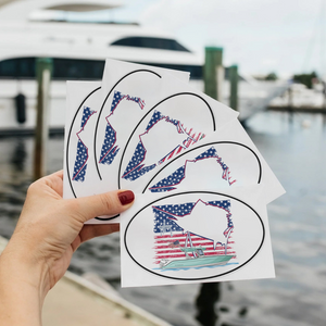 Guy Harvey Glory Sails Custom Oval Boat Stickers