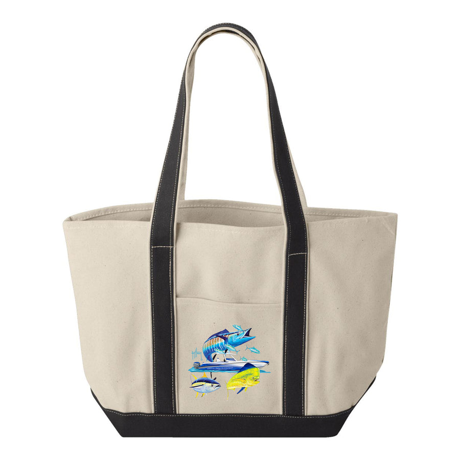 Guy Harvey Wahoo Yellowfin & Mahi Custom Boat Tote Bags