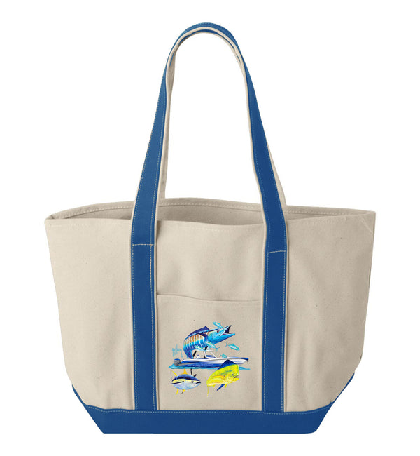 Guy Harvey Wahoo Yellowfin & Mahi Custom Boat Tote Bags