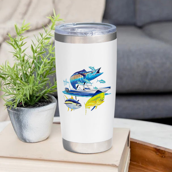 Guy Harvey Wahoo Yellowfin & Mahi Custom 20 oz. Stainless Steel Boat Tumbler