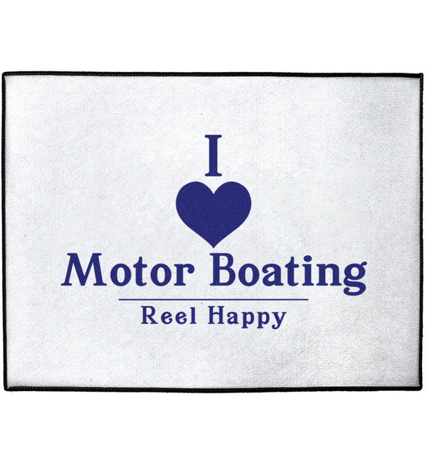 Custom I Love Motor Boating Dock Mat