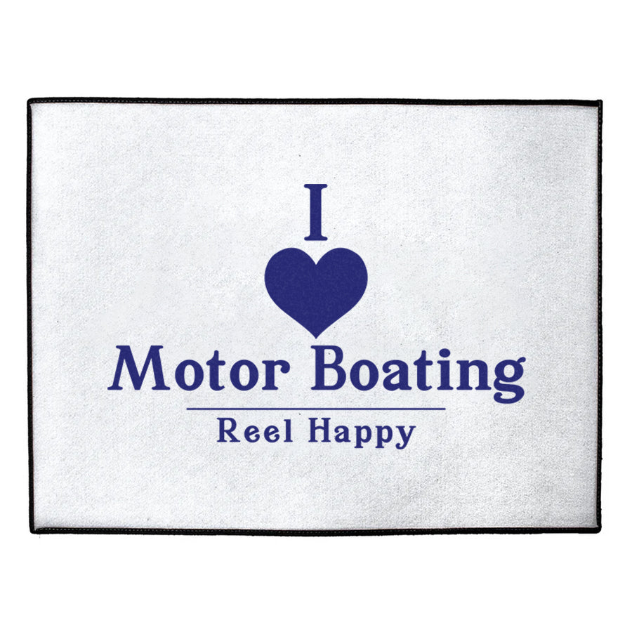 Custom I Love Motor Boating Dock Mat