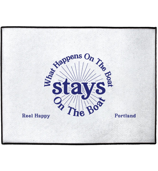 Custom What Happens On The Boat Stays On The Boat Dock Mat