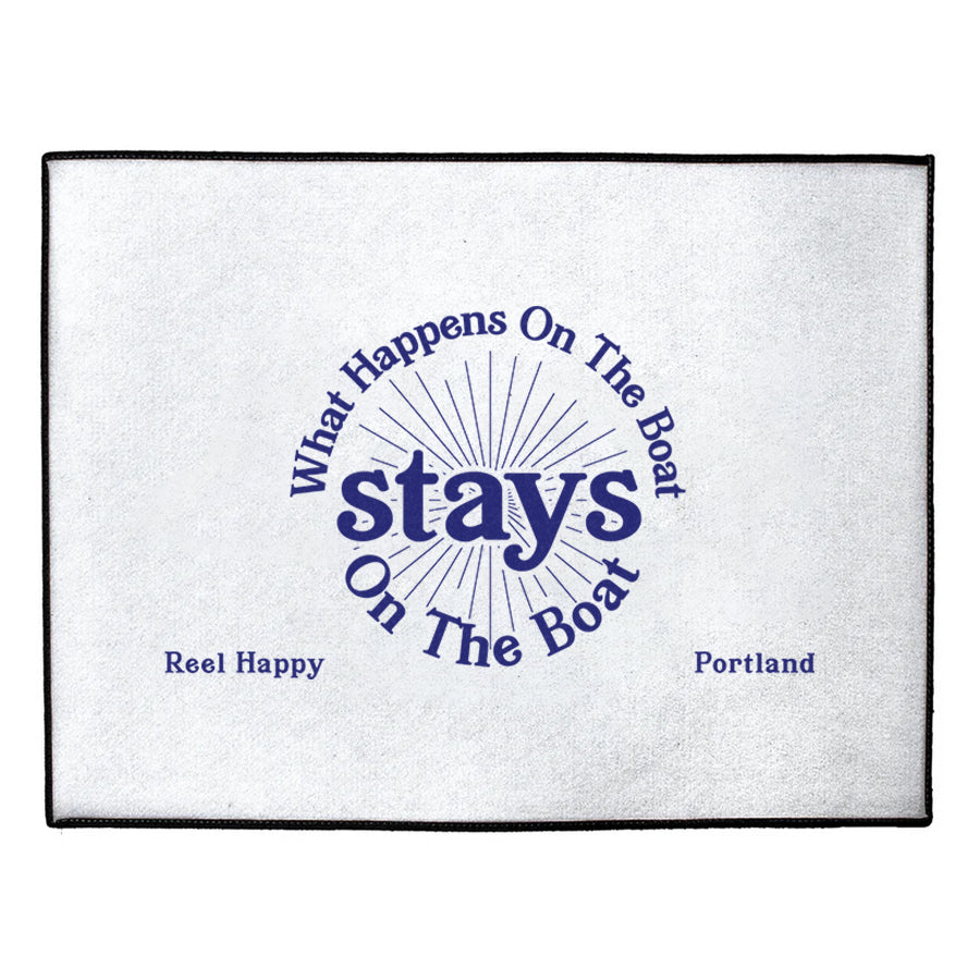 Custom What Happens On The Boat Stays On The Boat Dock Mat