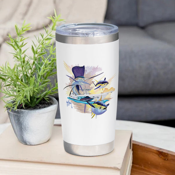 Guy Harvey Sailfish & Yellowfin Tuna Custom 20 oz. Stainless Steel Boat Tumbler