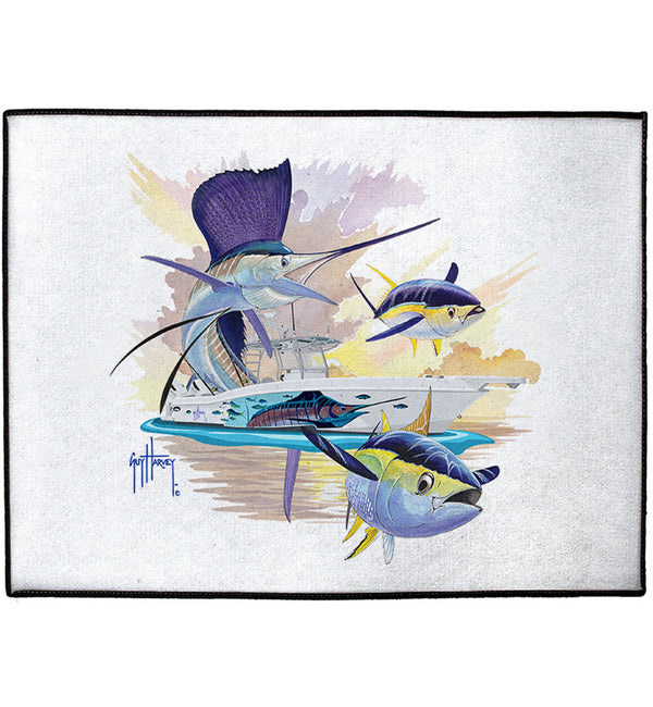 Guy Harvey Sailfish & Yellowfin Tuna Custom Indoor/Outdoor Dock Mat