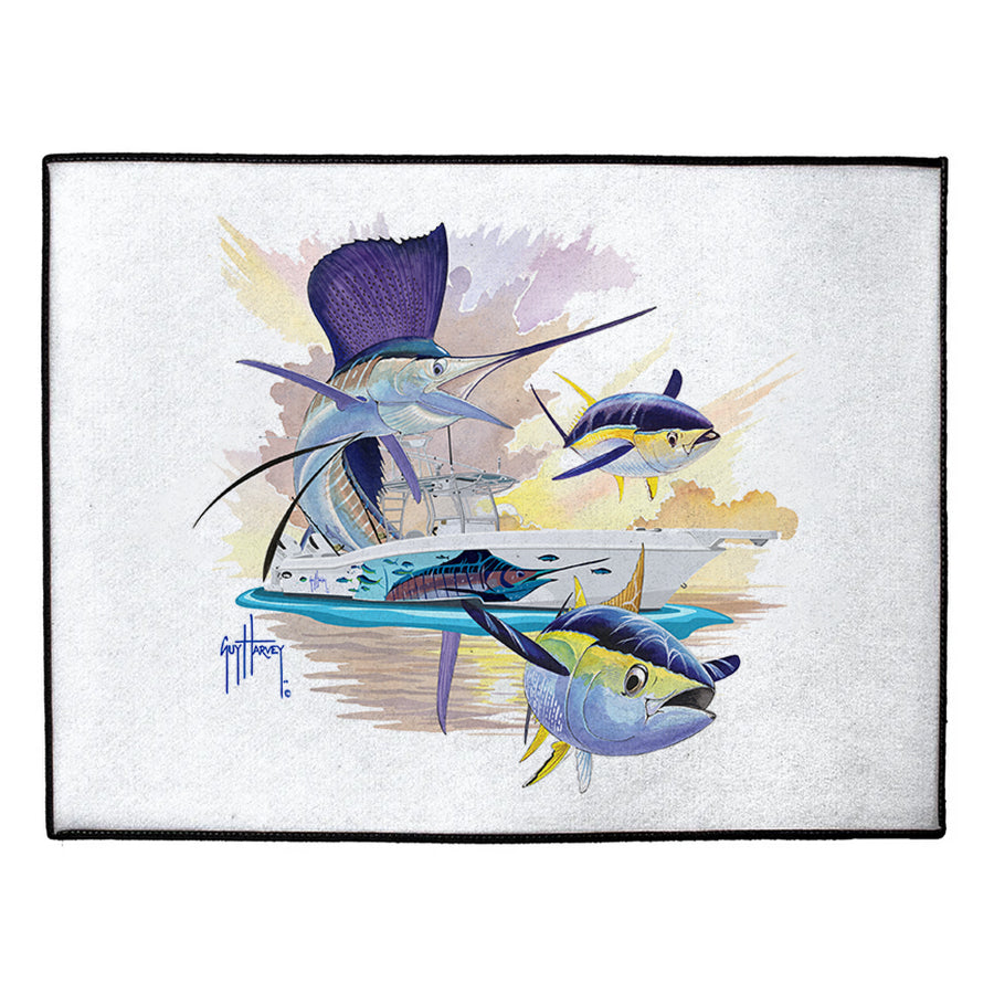 Guy Harvey Sailfish & Yellowfin Tuna Custom Indoor/Outdoor Dock Mat