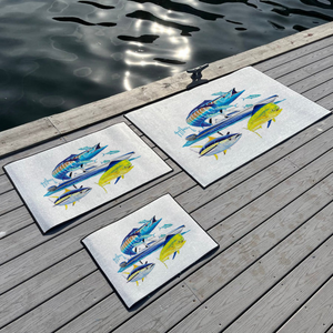 Guy Harvey Wahoo Yellowfin & Mahi Custom Indoor/Outdoor Dock Mat