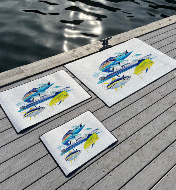 Guy Harvey Wahoo Yellowfin & Mahi Custom Indoor/Outdoor Dock Mat