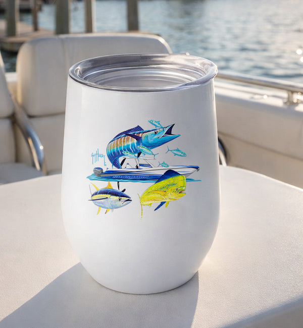 Guy Harvey Wahoo Yellowfin & Mahi Custom Wine Tumblers