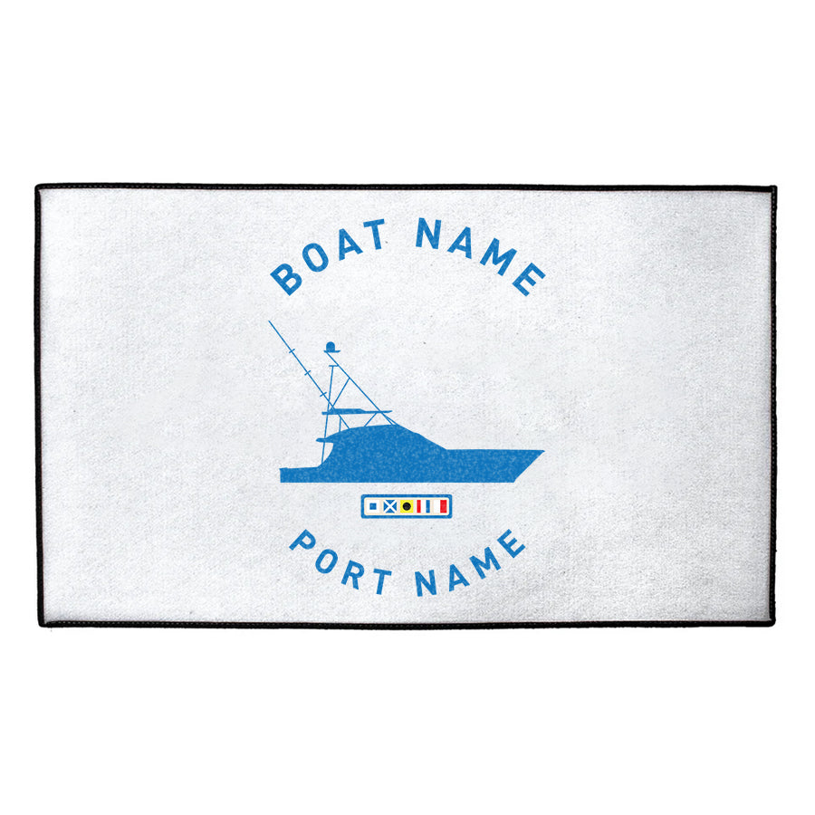 Personalized Boat Silhouette Indoor/Outdoor Dock Mat
