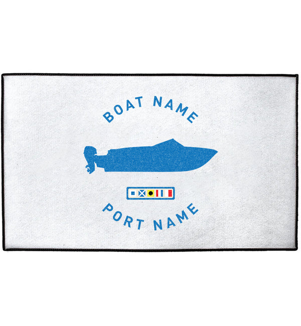 Personalized Boat Silhouette Indoor/Outdoor Dock Mat