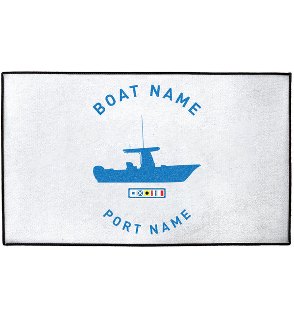 Personalized Boat Silhouette Indoor/Outdoor Dock Mat