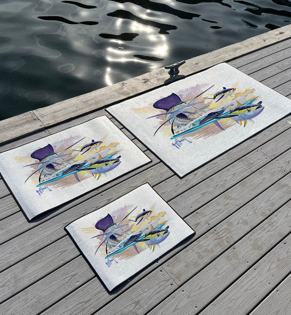 Guy Harvey Sailfish & Yellowfin Tuna Custom Indoor/Outdoor Dock Mat