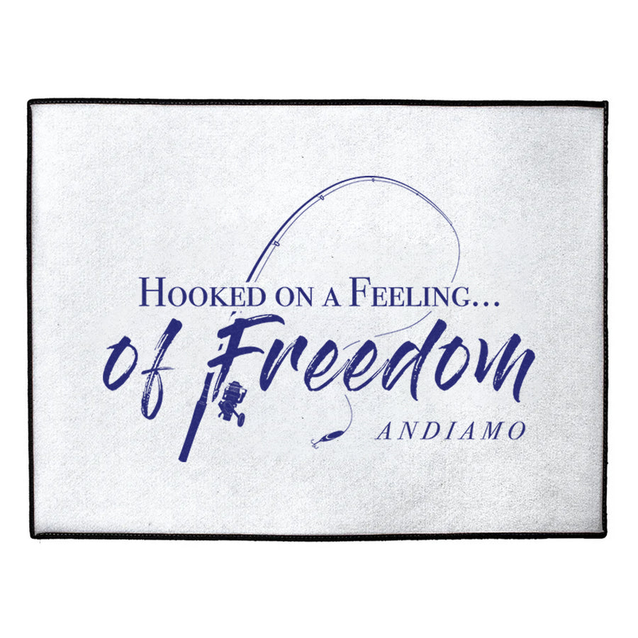 Custom Hooked on Freedom Dock Mat