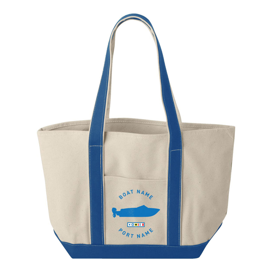 Personalized Boat Silhouette Tote Bags