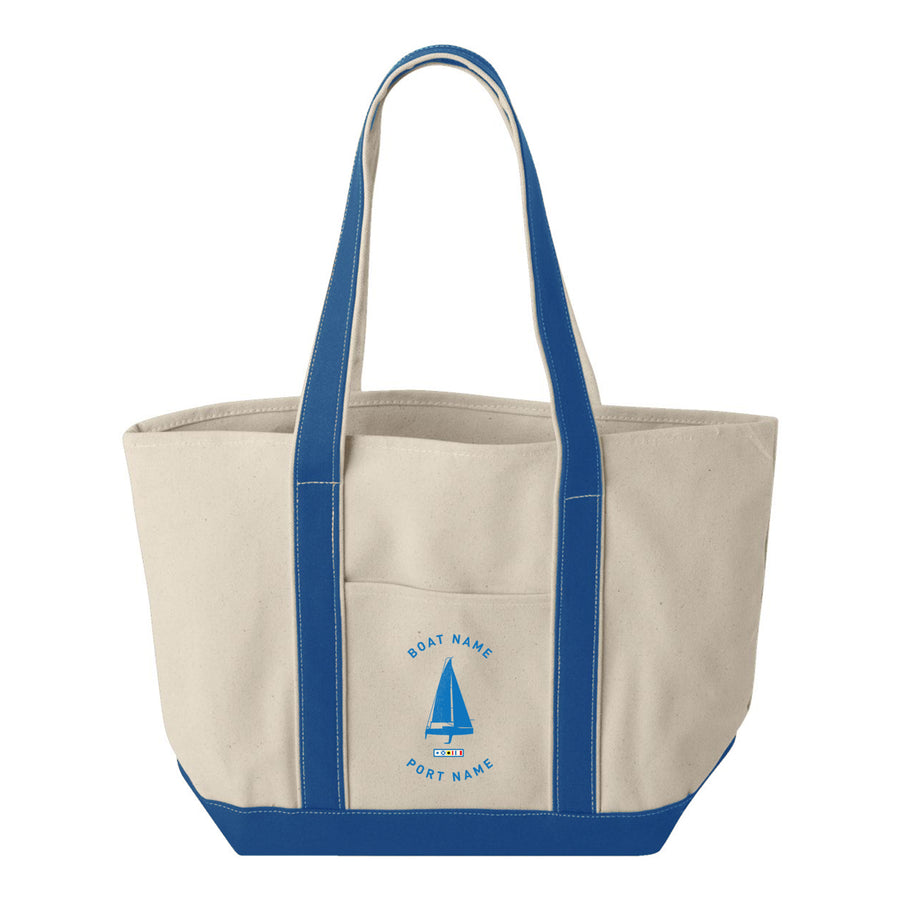 Personalized Boat Silhouette Tote Bags