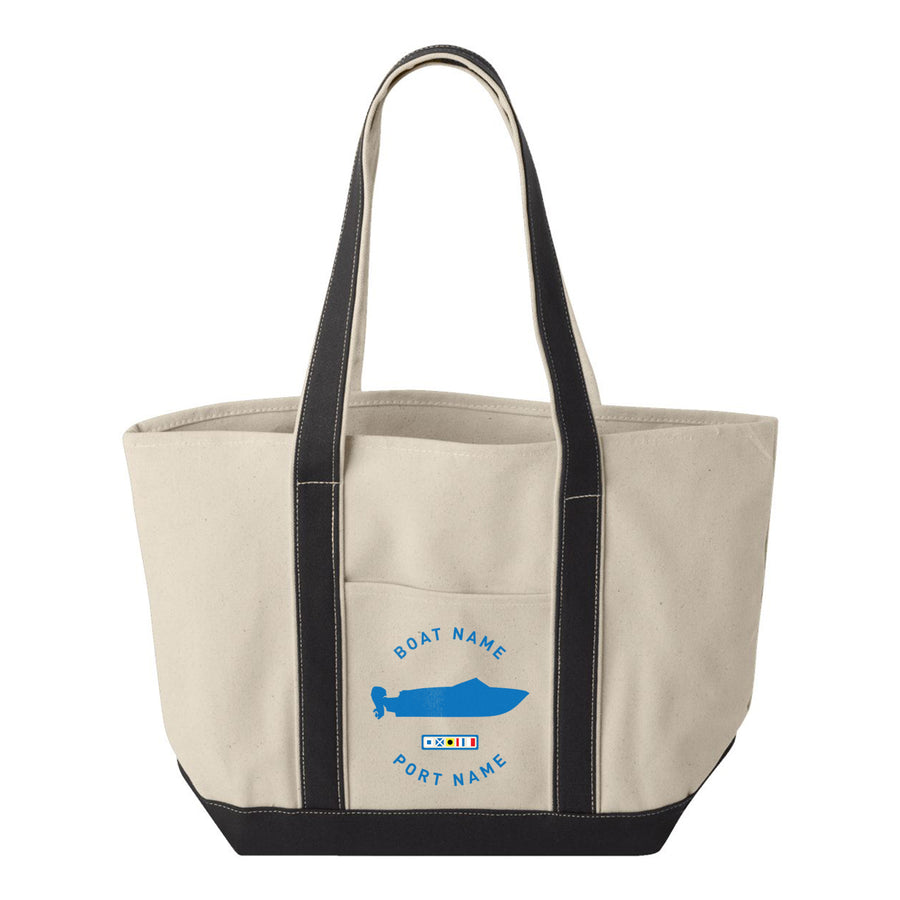 Personalized Boat Silhouette Tote Bags