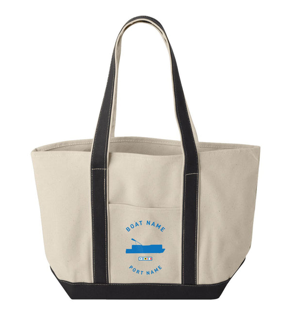 Personalized Boat Silhouette Tote Bags