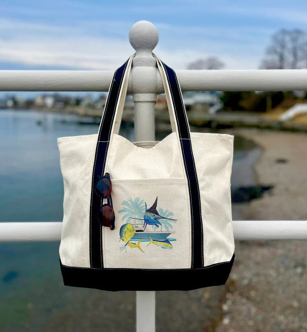 Guy Harvey Blue Marlin & Mahi Custom Boat Tote Bags