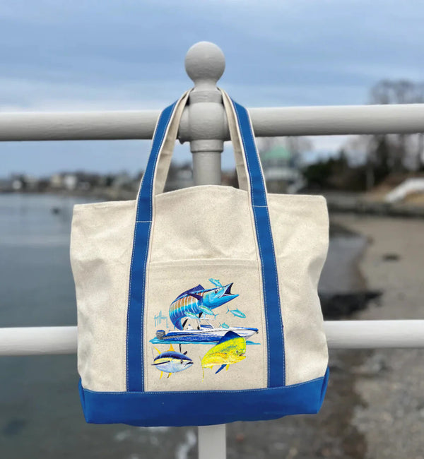 Guy Harvey Wahoo Yellowfin & Mahi Custom Boat Tote Bags