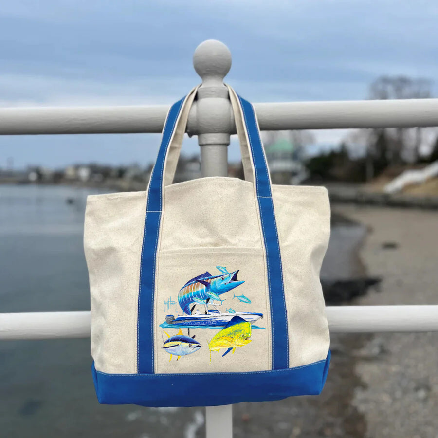 Guy Harvey Wahoo Yellowfin & Mahi Custom Boat Tote Bags