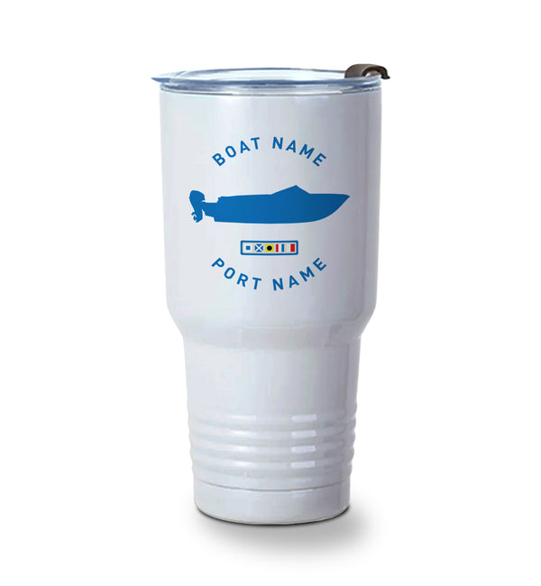 Personalized Boat Silhouette 30 oz Tumbler