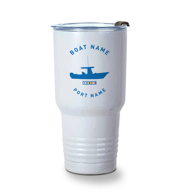 Personalized Boat Silhouette 30 oz Tumbler