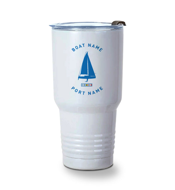 Personalized Boat Silhouette 30 oz Tumbler