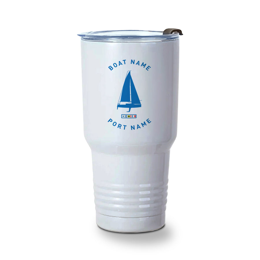 Personalized Boat Silhouette 30 oz Tumbler