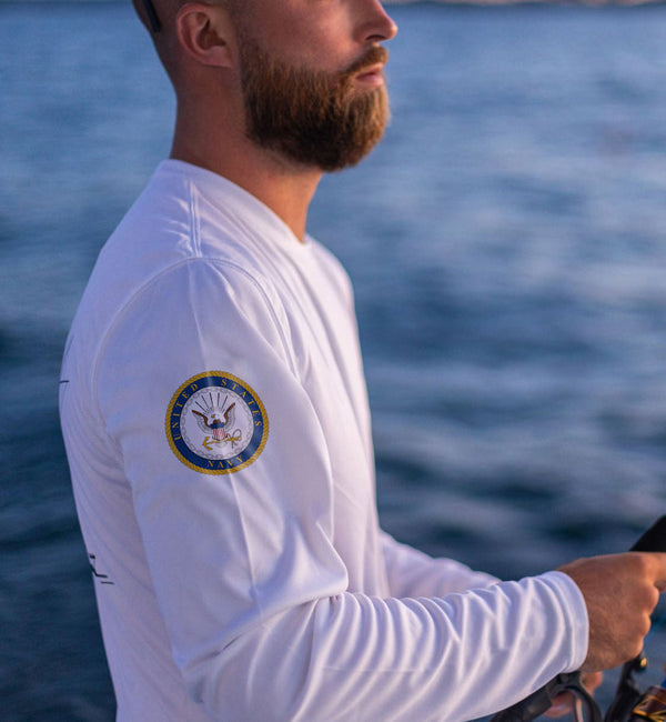 Custom Armed Forces Crest Dri-Fit Boat Shirts - Long Sleeve