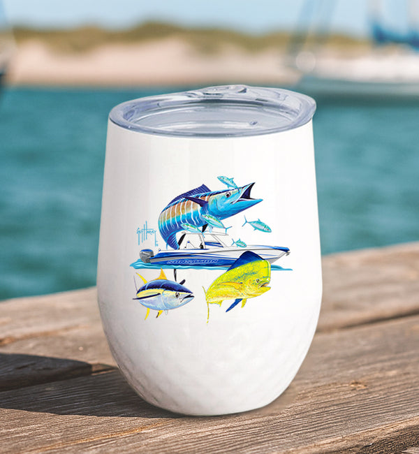 Guy Harvey Wahoo Yellowfin & Mahi Custom Wine Tumblers