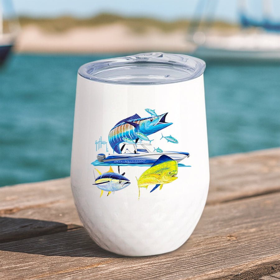 Guy Harvey Wahoo Yellowfin & Mahi Custom Wine Tumblers