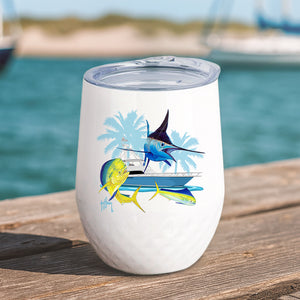 Guy Harvey Blue Marlin & Mahi Custom Wine Tumblers