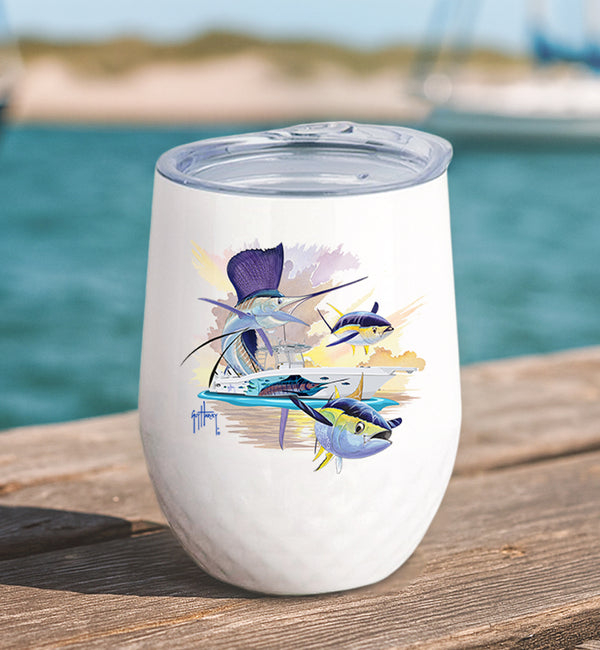 Guy Harvey Sailfish & Yellowfin Tuna Custom Wine Tumblers