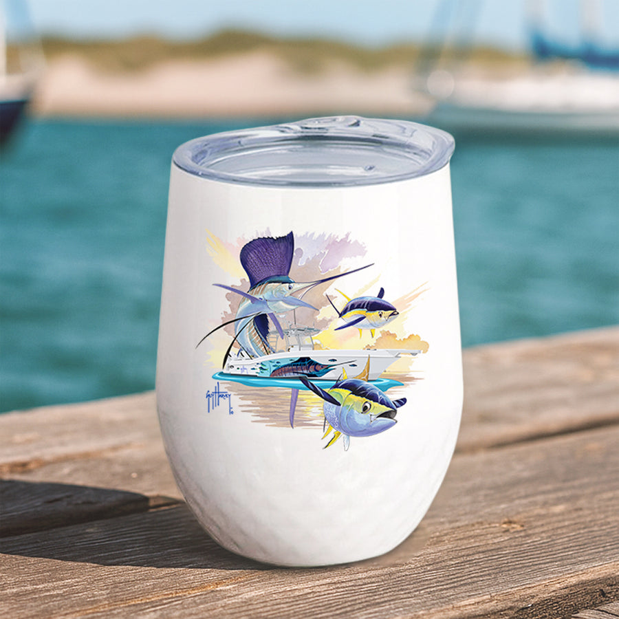 Guy Harvey Sailfish & Yellowfin Tuna Custom Wine Tumblers