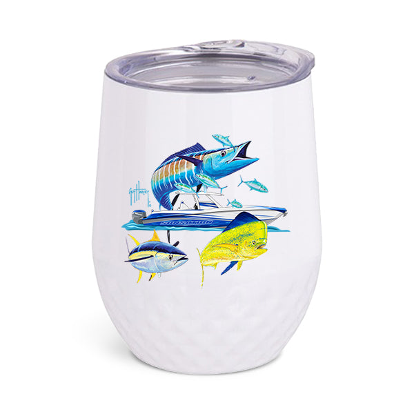 Guy Harvey Wahoo Yellowfin & Mahi Custom Wine Tumblers